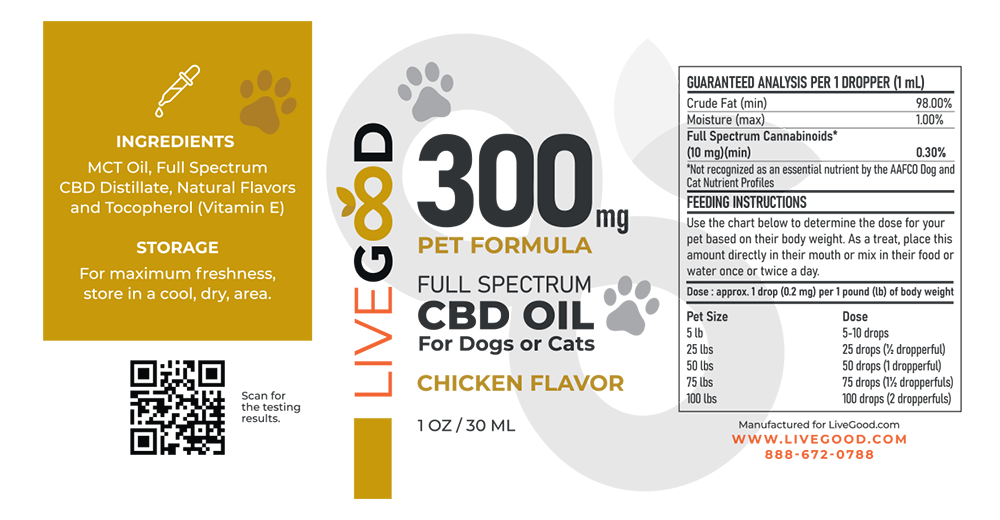 pet full spectrum 300 chicken label